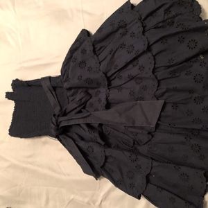 Navy Blue Strapless Dress